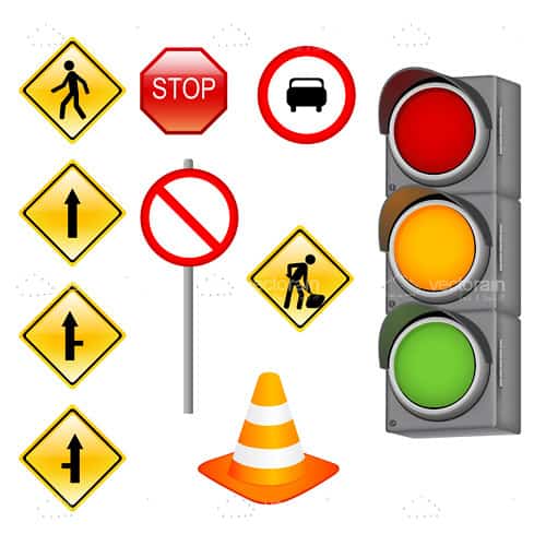 Various Traffic Signs Icon Set Various Traffic Signs Icon Set